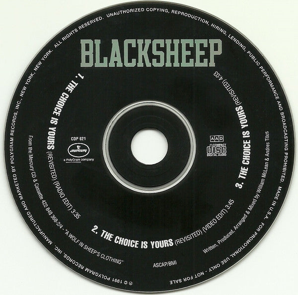 Black Sheep : The Choice Is Yours (CD, Single, Promo)