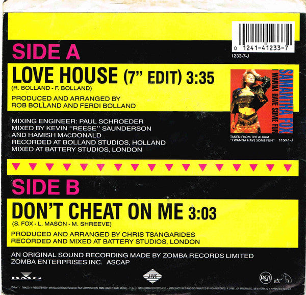 Samantha Fox : Love House (7", Single)