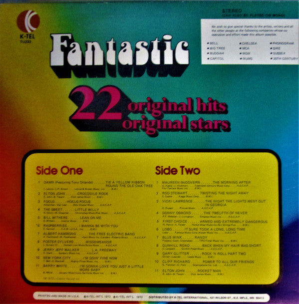 Various : Fantastic 22 Original Hits 22 Original Stars (LP, Comp, Ltd)