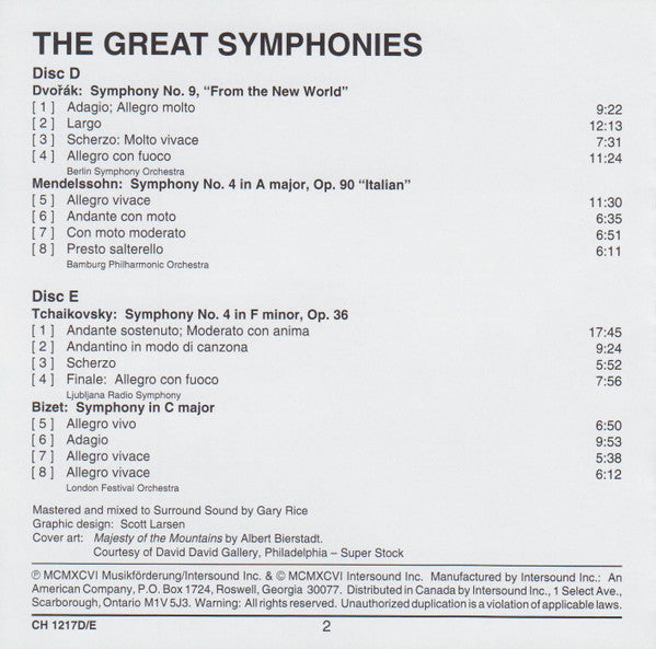 Various : The Great Symphonies (5xCD, Comp + Box)