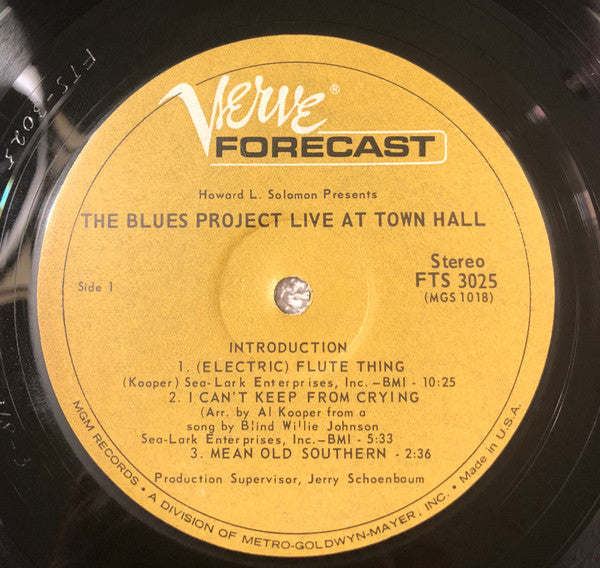 The Blues Project : Live At Town Hall (LP, Album)
