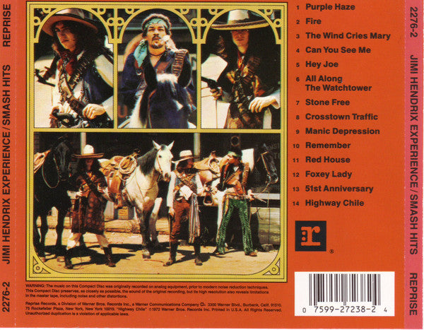 The Jimi Hendrix Experience : Smash Hits (CD+G, Comp, RE, RM)