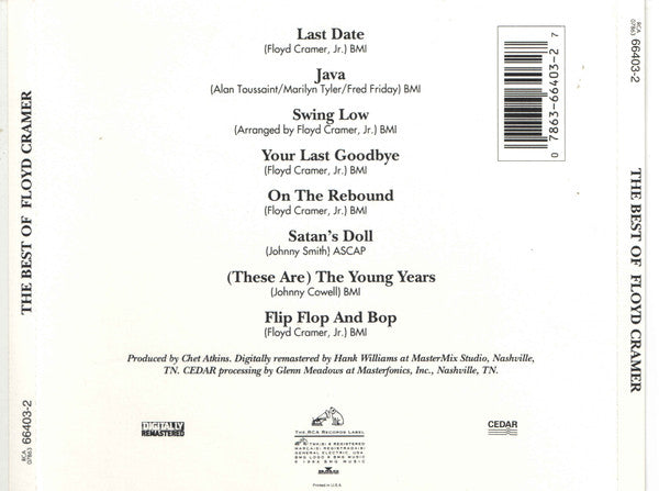 Floyd Cramer : The Best Of Floyd Cramer (CD, Album, Comp, RM)