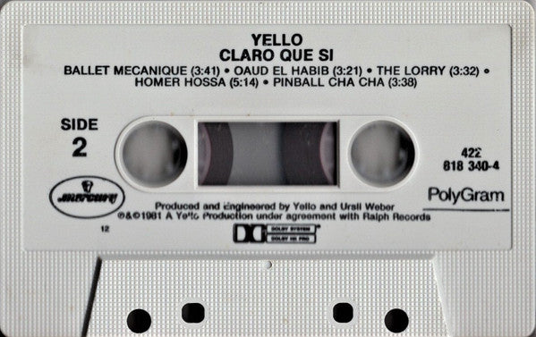 Yello : Claro Que Si (Cass, Album, RE, 12,)