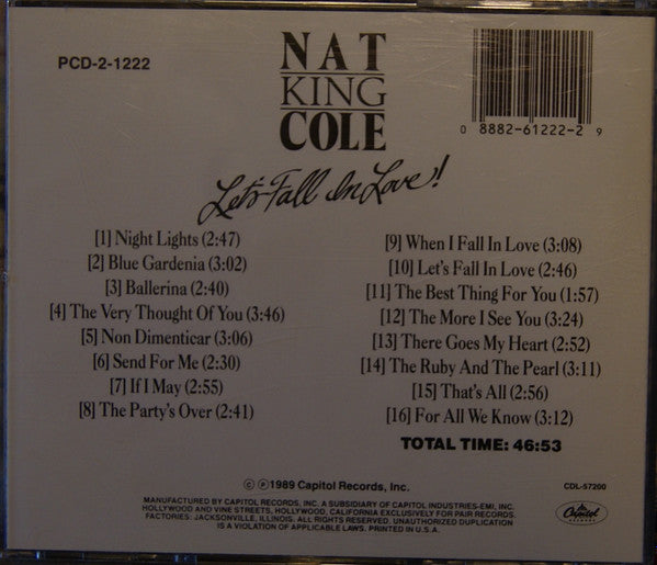 Nat King Cole : Let's Fall In Love (CD, Comp)