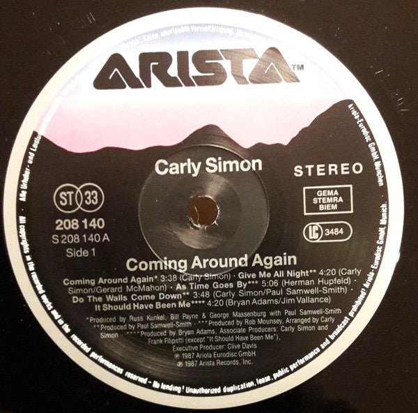 Carly Simon : Coming Around Again (LP, Album)
