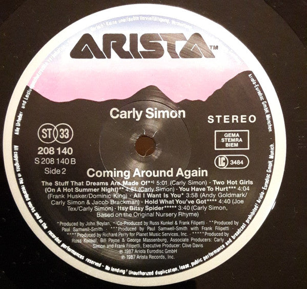Carly Simon : Coming Around Again (LP, Album)