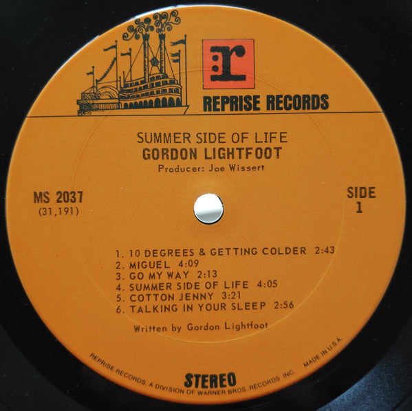 Gordon Lightfoot : Summer Side Of Life (LP, Album, San)