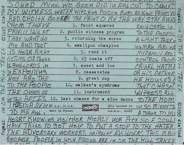 Fugazi : In On The Kill Taker (CD, Album, RE, MPO)