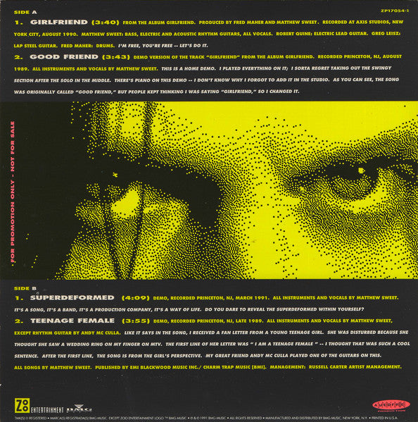 Matthew Sweet : Girlfriend: The Superdeformed EP (7", EP, Promo, Red)