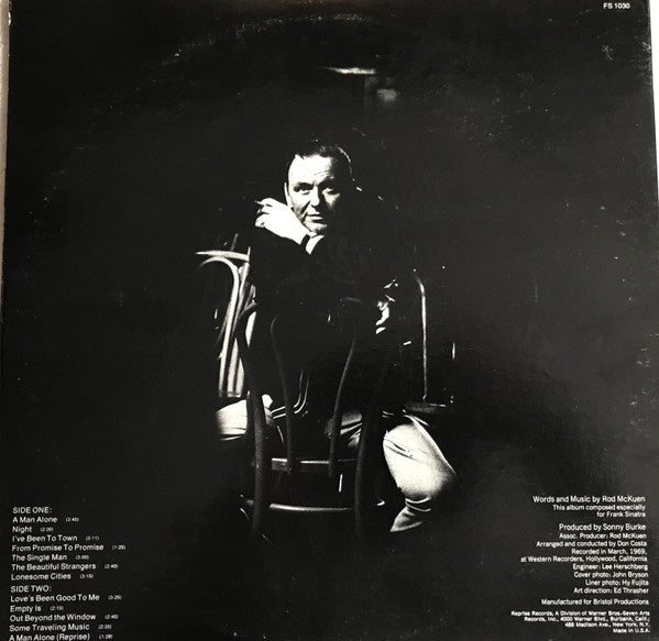 Frank Sinatra : A Man Alone (The Words & Music Of McKuen) (LP, Album, Gat)