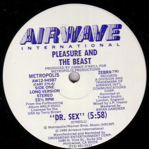 Pleasure And The Beast : Dr. Sex (12", Single)