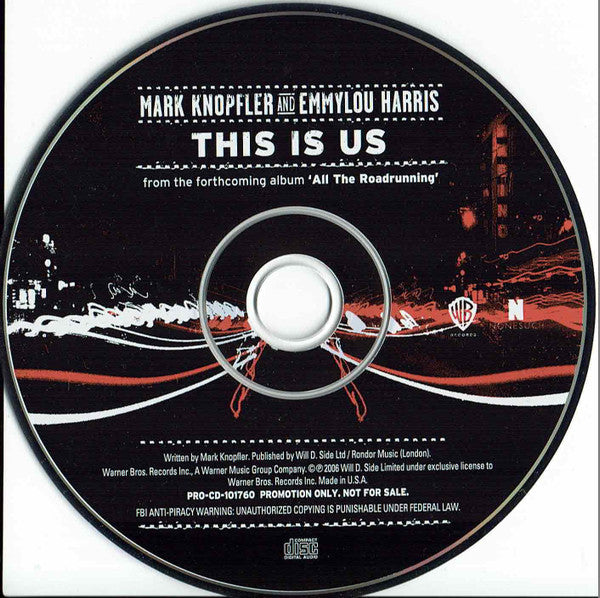 Mark Knopfler And Emmylou Harris : This Is Us (CD, Single, Promo)