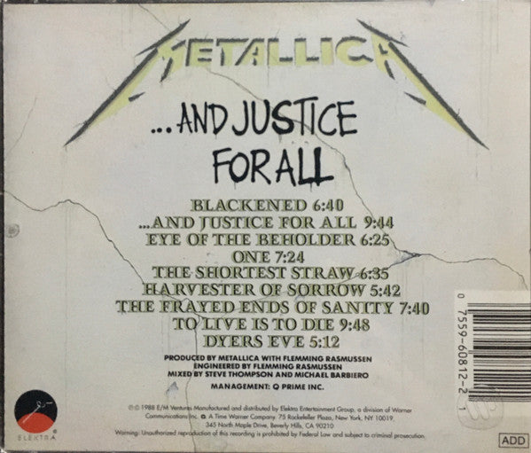 Metallica : ...And Justice For All (CD, Album, RE, RM, Cin)