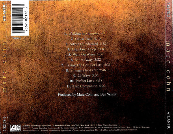 Marc Cohn : Marc Cohn (CD, Album)