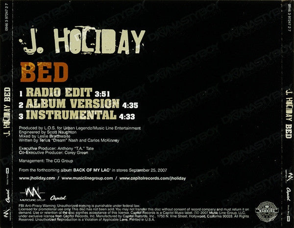 J. Holiday : Bed (CD, Single, Promo)