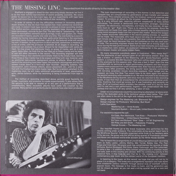 Lincoln Mayorga And Distinguished Colleagues : The Missing Linc (Volume II ) (LP, Album, Ltd, Dir)
