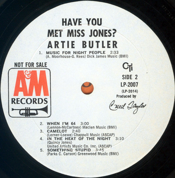 Artie Butler : Have You Met Miss Jones? (LP, Album, Mono, Promo, Gat)