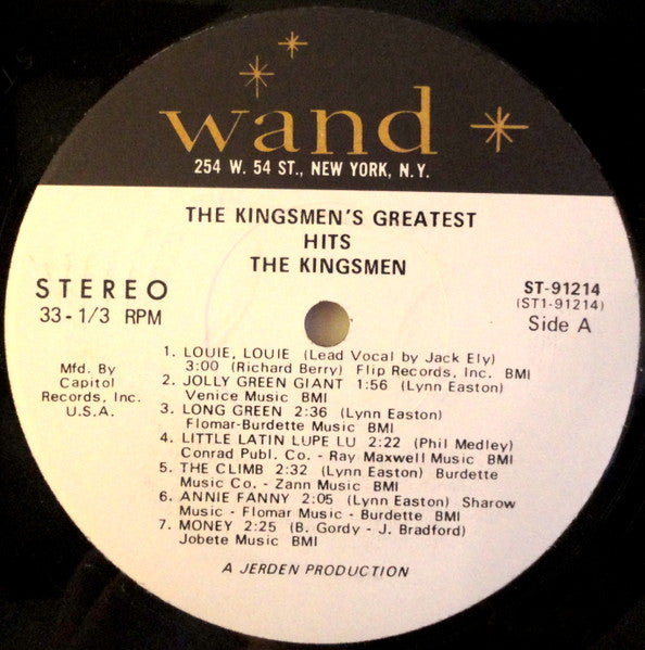 The Kingsmen : The Kingsmen's Greatest Hits (LP, Comp, Club)