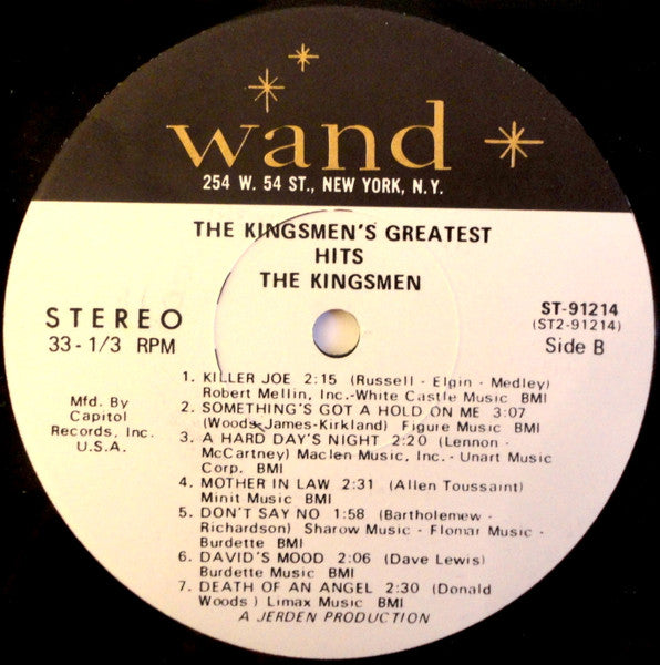 The Kingsmen : The Kingsmen's Greatest Hits (LP, Comp, Club)