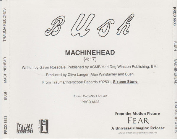 Bush : Machinehead (CD, Single, Promo)