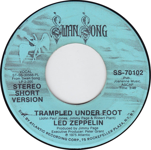 Led Zeppelin : Trampled Under Foot  (7", Single, Mono, Promo, PL )