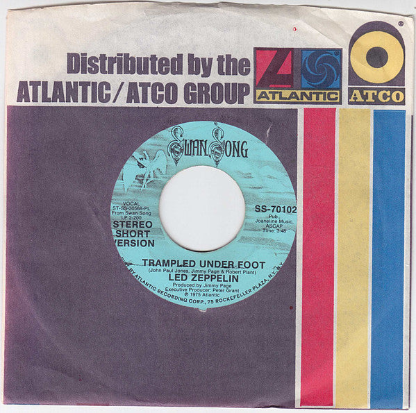 Led Zeppelin : Trampled Under Foot  (7", Single, Mono, Promo, PL )
