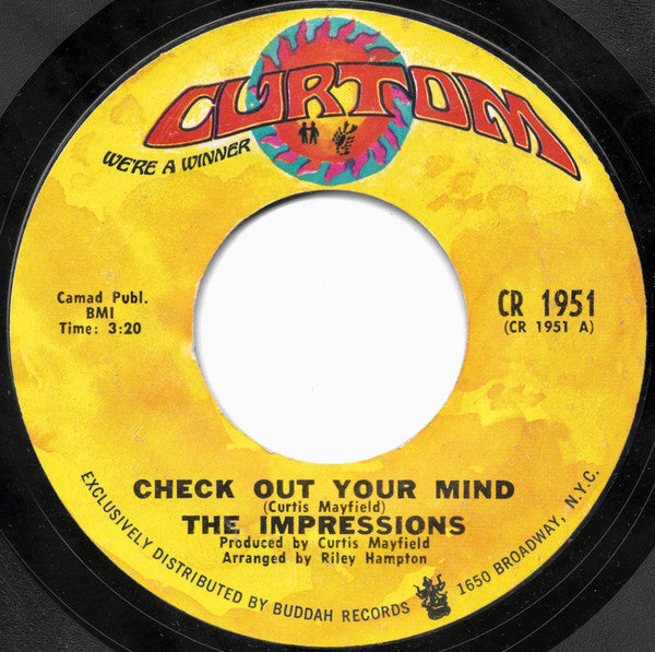 The Impressions : Check Out Your Mind / Can't You See (7", Pit)