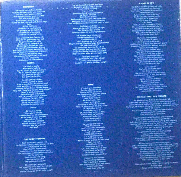 Joni Mitchell : Blue (LP, Album, RP, Jac)