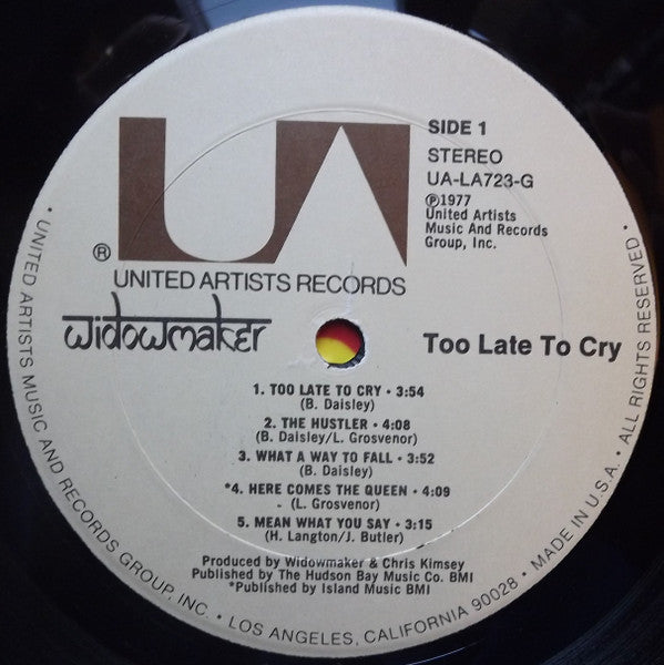 Widowmaker : Too Late To Cry (LP, Album)