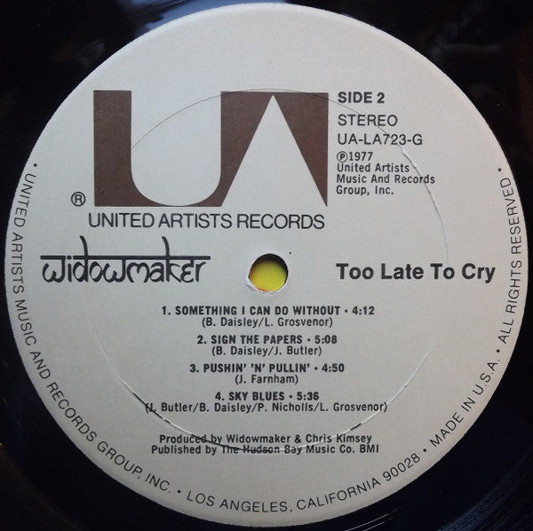 Widowmaker : Too Late To Cry (LP, Album)
