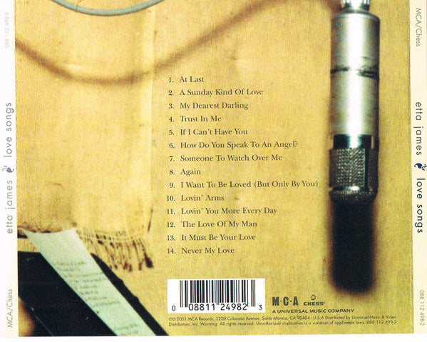 Etta James : Love Songs (CD, Comp, RM)