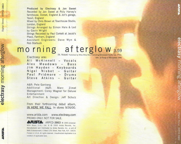 Electrasy : Morning Afterglow (CD, Single, Promo)