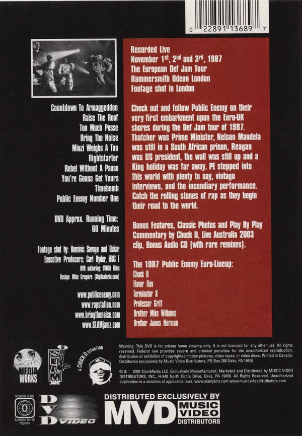 Public Enemy : It Takes A Nation - The First London Invasion Tour 1987 (DVD, NTSC + CD, Comp)