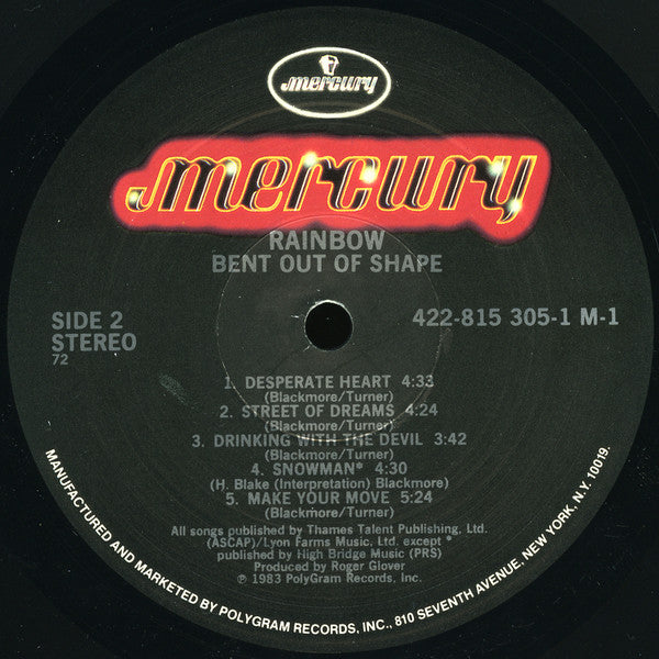 Rainbow : Bent Out Of Shape (LP, Album, PRC)
