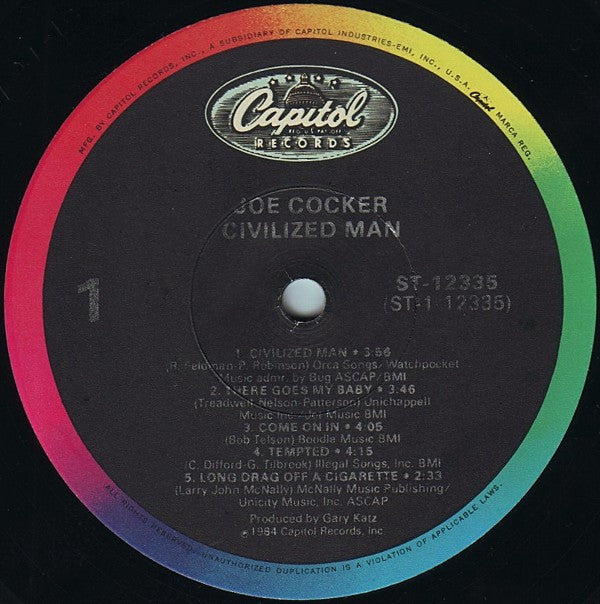 Joe Cocker : Civilized Man (LP, Album, Jac)