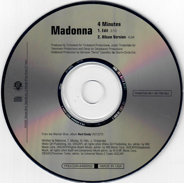 Madonna : 4 Minutes (CD, Single, Promo)