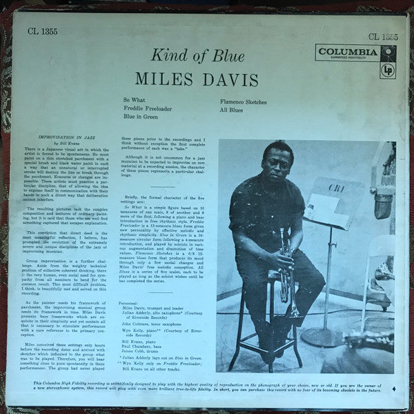 Miles Davis : Kind Of Blue (LP, Album, Mono, RP, Ter)