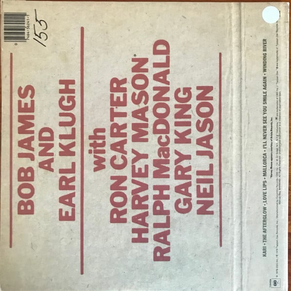 Bob James & Earl Klugh : One On One (LP, Album, San)