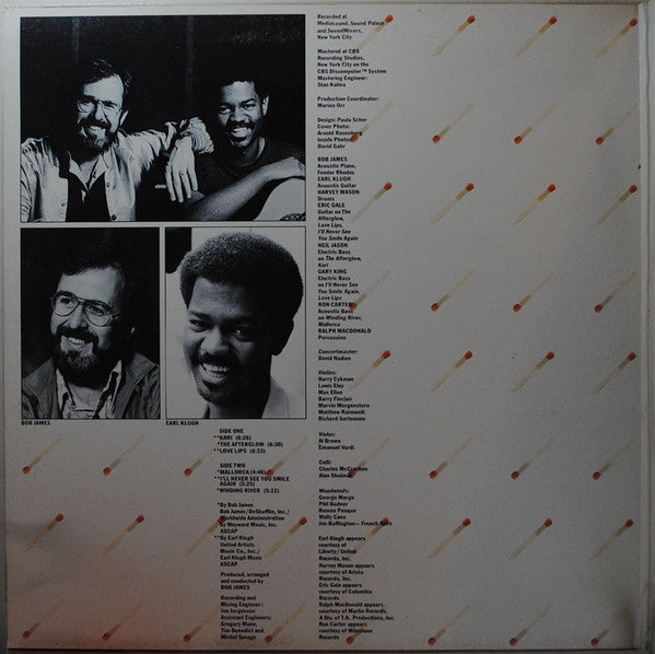 Bob James & Earl Klugh : One On One (LP, Album, San)