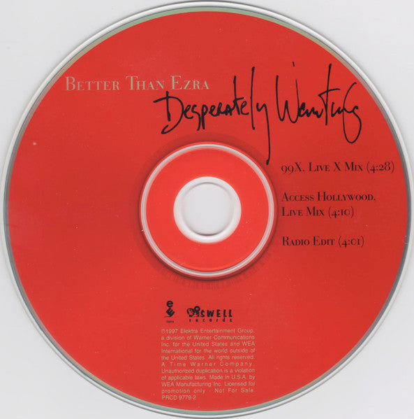 Better Than Ezra : Desperately Wanting (CD, Single, Ltd, Promo)
