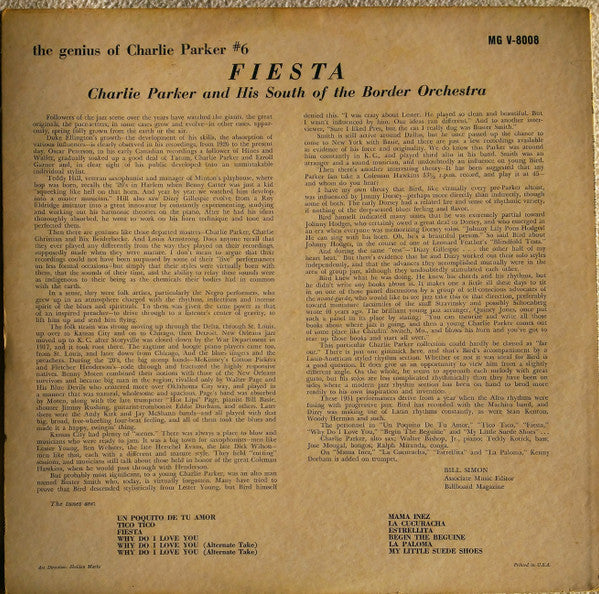 Charlie Parker And His Orchestra : Fiesta (LP, Album, Mono)