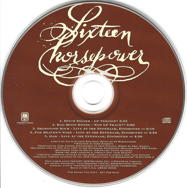 16 Horsepower : Ditch Digger (CD, Single, Promo)