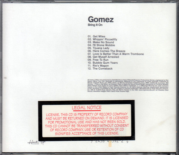 Gomez : Bring It On (CD, Album, Promo)