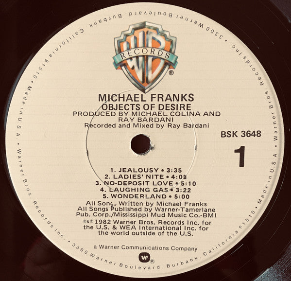 Michael Franks : Objects Of Desire (LP, Album, Los)
