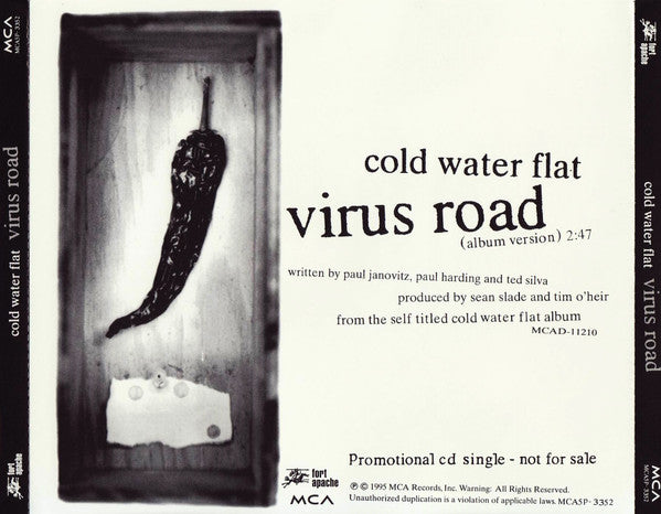 Cold Water Flat : Virus Road (CD, Single, Promo)