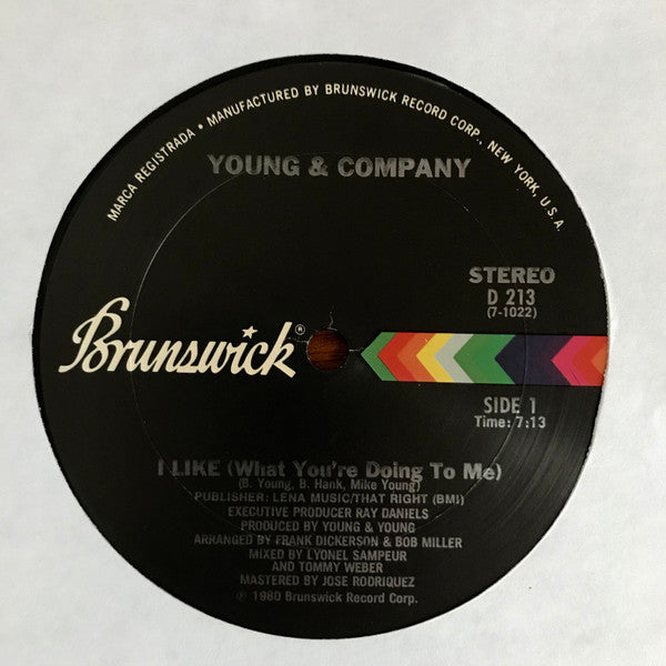 Young & Company : I Like (What You're Doing To Me) (12", Single, San)