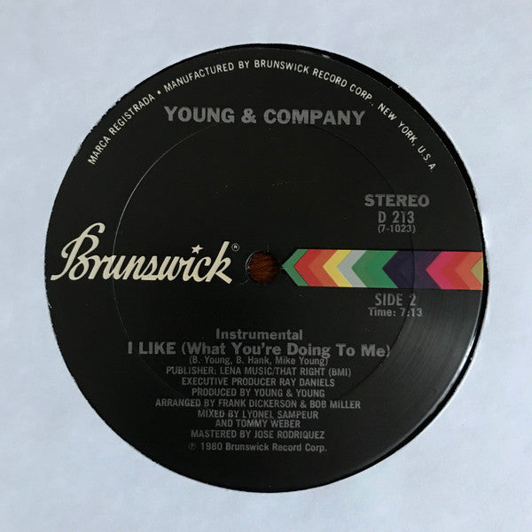 Young & Company : I Like (What You're Doing To Me) (12", Single, San)
