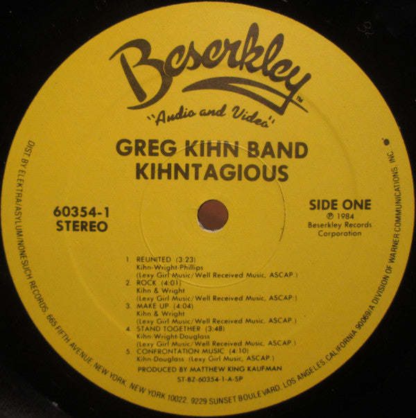 Greg Kihn Band : Kihntagious (LP, Album)