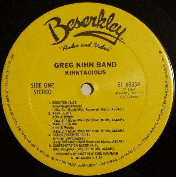 Greg Kihn Band : Kihntagious (LP, Album)